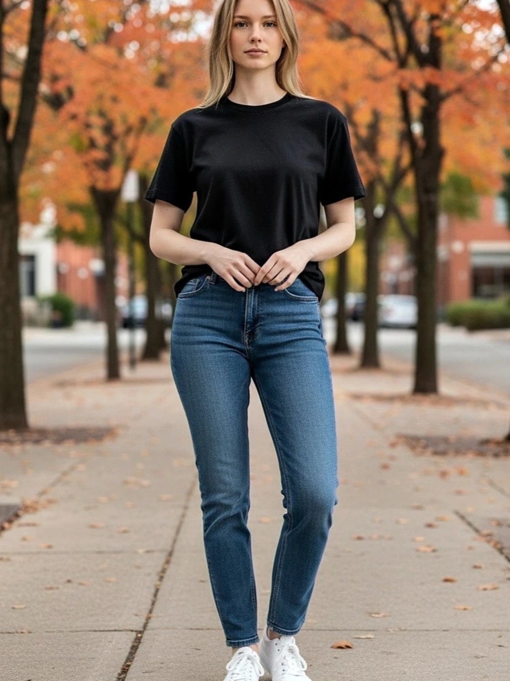 American Eagle Mom Jeans Womenβs 6 Regular Stretch High Rise Blue Denim